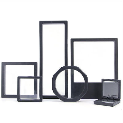 Muestra de joyería caja de suspensión de membrana PE, película transparente caja flotante de joyería