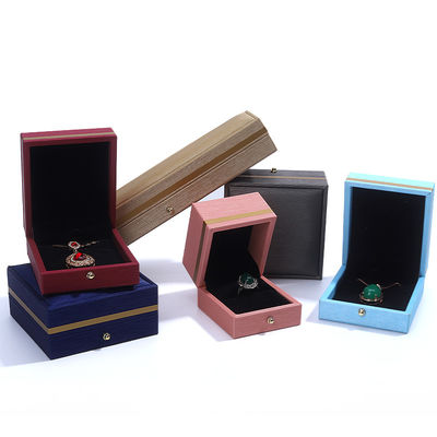 Caja de joyería de cuero azul personalizada Hanhong para anillo collar brazalete boda Contacte con nosotros