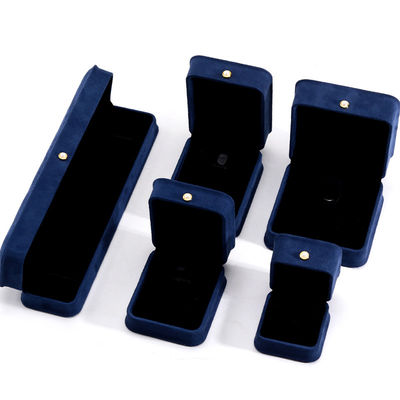 Material de terciopelo caja de joyas hecha a mano para pulseras pendientes collar de perla cerradura
