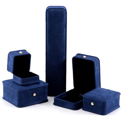 Material de terciopelo caja de joyas hecha a mano para pulseras pendientes collar de perla cerradura