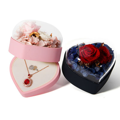 comprar Caja de joyería de flores a medida Caja de regalo en forma de corazón con caja de embalaje de terciopelo online manufacture