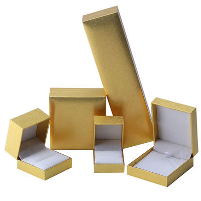 Fabricación al por mayor Caja de joyería de lujo personalizada de alta gama Collar Brazalete Aretes Anillo conjunto de joyas Embalaje de cartón papel de papel amarillo caja de joyas con logotipo