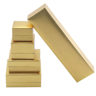 Fabricación al por mayor Caja de joyería de lujo personalizada de alta gama Collar Brazalete Aretes Anillo conjunto de joyas Embalaje de cartón papel de papel amarillo caja de joyas con logotipo