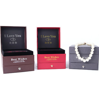 Tamaño personalizado Caja de joyería cuadrada de lujo Caja de regalo de joyería con rosa
