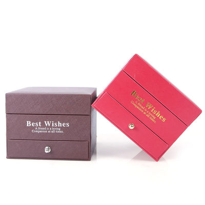 Tamaño personalizado Caja de joyería cuadrada de lujo Caja de regalo de joyería con rosa