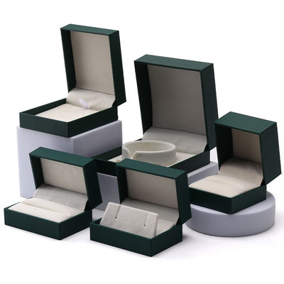 comprar Lujo joyería verde caja de papel pendientes collar colgante anillo embalaje logotipo personalizado online manufacture
