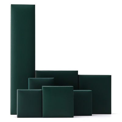 Lujo joyería verde caja de papel pendientes collar colgante anillo embalaje logotipo personalizado
