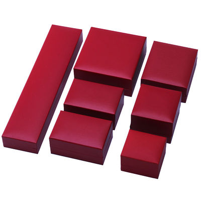 OEM caja de joyería de papel rojo conjunto de revestimiento de terciopelo caja de embalaje de joyería personalizada