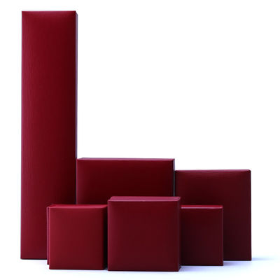 OEM caja de joyería de papel rojo conjunto de revestimiento de terciopelo caja de embalaje de joyería personalizada