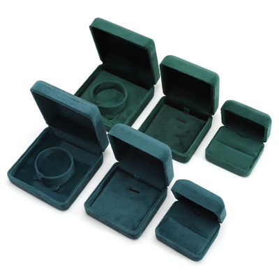 Caja de joyería de caja de hierro de franela cuadrada con logotipo personalizado de Hanhong y diseño de patrón de luna