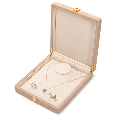 Paquete de joyas de lujo para collar de perlas caja de almacenamiento de anillo de cuero de microfibra blanca redondeada personalizada