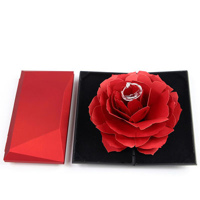 OEM Black Safflower Jewelry Packaging Case Rose Flower Gift Box para joyería En el caso de la caja de regalo de flores de rosa para joyas
