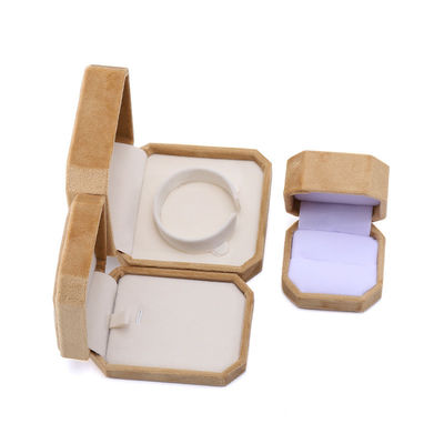 Caja de joyas de forma octogonal amarilla para collar con anillo de pulsera