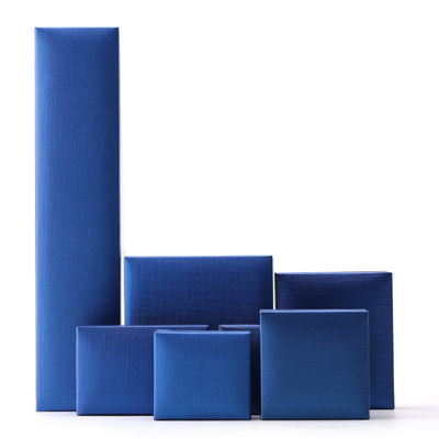 Caja de joyería de papel azul de lujo Logotipo personalizado Los pendientes collar colgante Anillo de embalaje