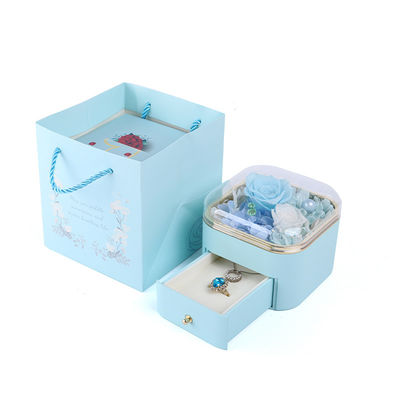 Tamaño personalizado cajón de flores caja de joyas diseño rosa para el día de San Valentín regalo
