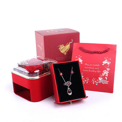Tamaño personalizado cajón de flores caja de joyas diseño rosa para el día de San Valentín regalo