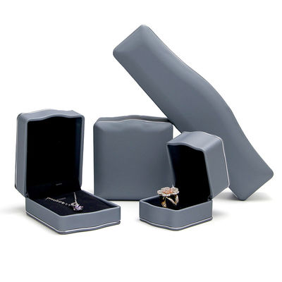 Lujo elegante personalizado caja de joyería de cuero para el collar y los aretes de embalaje