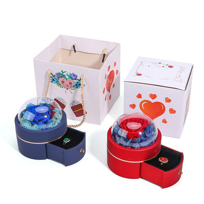Tamaño personalizado Caja de joyería de flores redondas de lujo