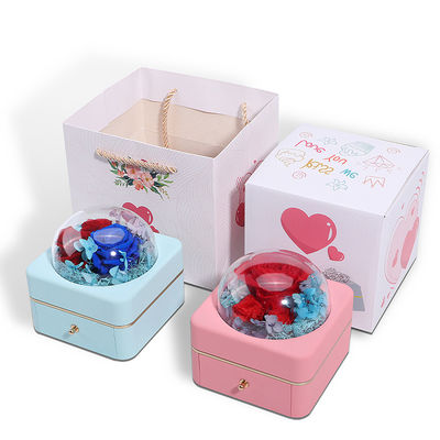 Tamaño personalizado Caja de joyería de flores redondas de lujo