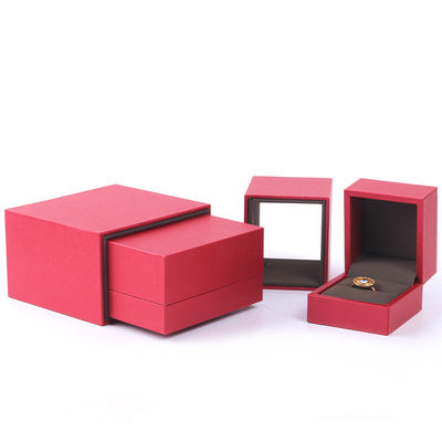 Caja de joyería de papel de logotipo OEM Caja de cajón de microvelo para empacar anillos y colgantes