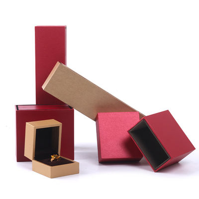 Caja de joyería de papel de logotipo OEM Caja de cajón de microvelo para empacar anillos y colgantes