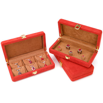 comprar Caja de joyería de cuero de microfibra naranja personalizada para brazalete y anillo 19.5*11*5cm online manufacture
