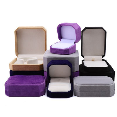 comprar Caja de joyas de terciopelo de forma octogonal para collar de marca personalizada Brazalete y anillo online manufacture