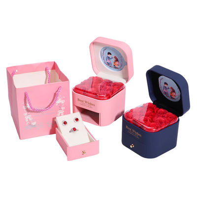 comprar Tamaño personalizado Rosa Inmortal cajón de joyería de flores caja para pendiente de pendientes Stud online manufacture