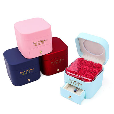 Tamaño personalizado Rosa Inmortal cajón de joyería de flores caja para pendiente de pendientes Stud