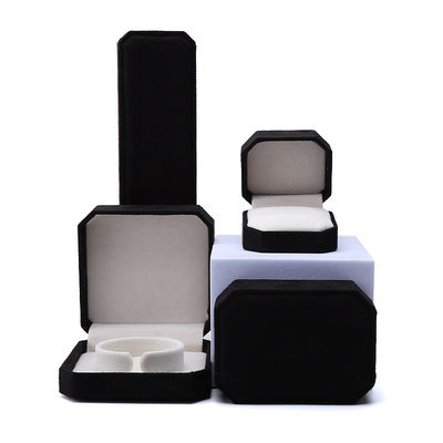 comprar Personalización Rectángulo Negro Flannelette Caja de joyas para collares Brazaletes y anillos online manufacture