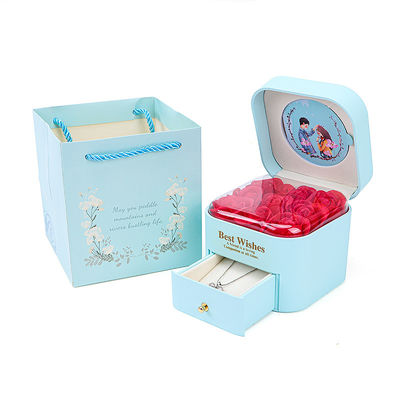 Tamaño personalizado Rosa Inmortal cajón de joyería de flores caja para pendiente de pendientes Stud