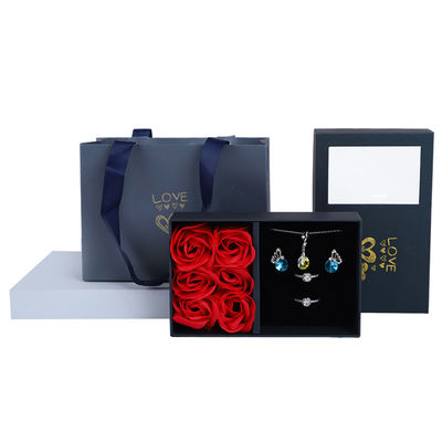 comprar Hanhong cartón Rosa jabón flor caja de joyas embalaje de regalo con bolsa Tote online manufacture