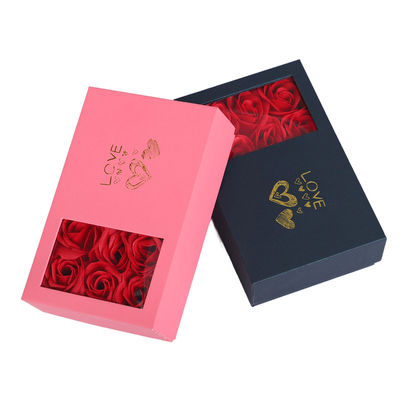 Hanhong cartón Rosa jabón flor caja de joyas embalaje de regalo con bolsa Tote