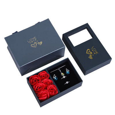 Hanhong cartón Rosa jabón flor caja de joyas embalaje de regalo con bolsa Tote
