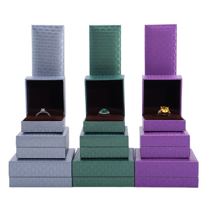 Colgante Brazalete Collar Anillo Joyería Caja de papel púrpura Embalaje Estampado en caliente