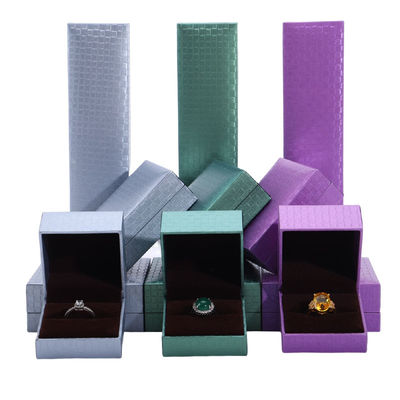 Colgante Brazalete Collar Anillo Joyería Caja de papel púrpura Embalaje Estampado en caliente