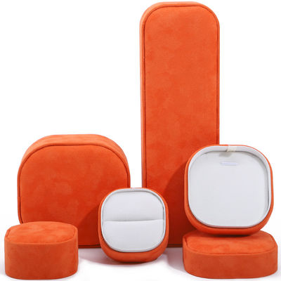 comprar Caja de joyas de terciopelo naranja para brazalete collar brazalete anillo de Hanhong Logotipo personalizado online manufacture