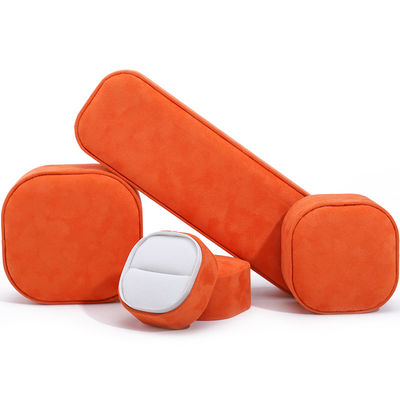 Caja de joyas de terciopelo naranja para brazalete collar brazalete anillo de Hanhong Logotipo personalizado