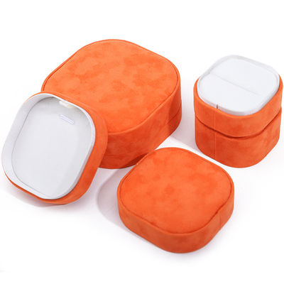 Caja de joyas de terciopelo naranja para brazalete collar brazalete anillo de Hanhong Logotipo personalizado