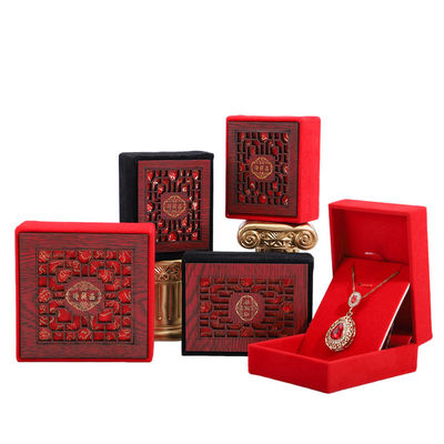 Caja de joyería de madera para anillos brazaletes collares almacenamiento