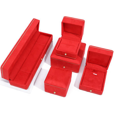 Más reciente estilo tamaño personalizado caja de embalaje de joyas de terciopelo para anillo de collar de pulsera