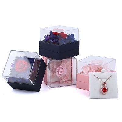 comprar Caja de collar de rosa cuadrada de lujo Caja de regalo de joyas para una presentación cautivadora online manufacture