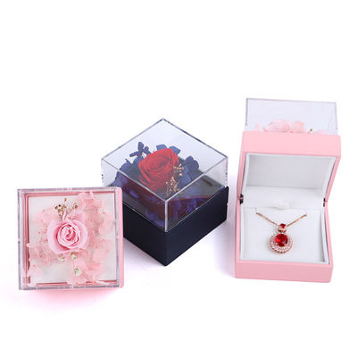 Caja de collar de rosa cuadrada de lujo Caja de regalo de joyas para una presentación cautivadora