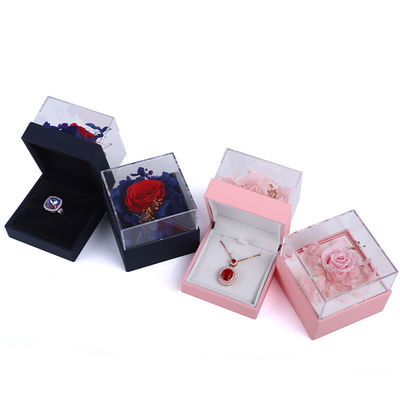 Caja de collar de rosa cuadrada de lujo Caja de regalo de joyas para una presentación cautivadora