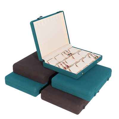 Caja de joyas de cuero para el almacenamiento elegante y seguro de los aretes de la pulsera del collar