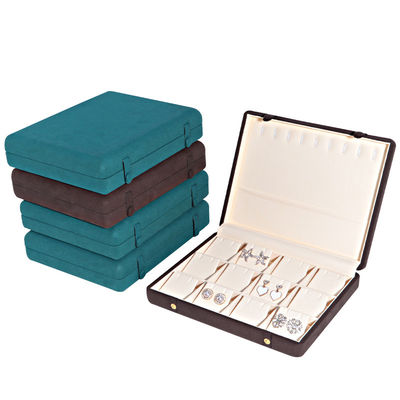 Caja de joyas de cuero para el almacenamiento elegante y seguro de los aretes de la pulsera del collar