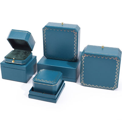 Caja de embalaje de joyas de papel de terciopelo de color personalizado para pulseras, pendientes, collares y anillos