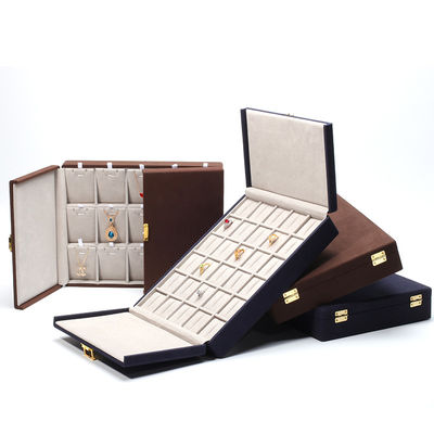 comprar Embalaje de lujo Caja de joyería de microfibra para anillos Orecillos de rodillo Brazalete y collar online manufacture