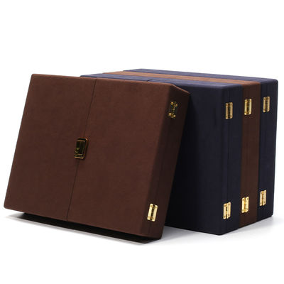 Embalaje de lujo Caja de joyería de microfibra para anillos Orecillos de rodillo Brazalete y collar