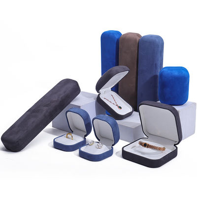 Caja de joyas de material de terciopelo para collar de lujo personalizado con anillos de orejas Caja de almacenamiento